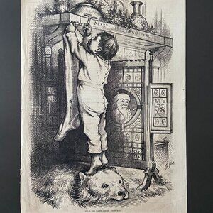 Harpers Weekly, Thomas Nast, Antique Woodcut Engraving
